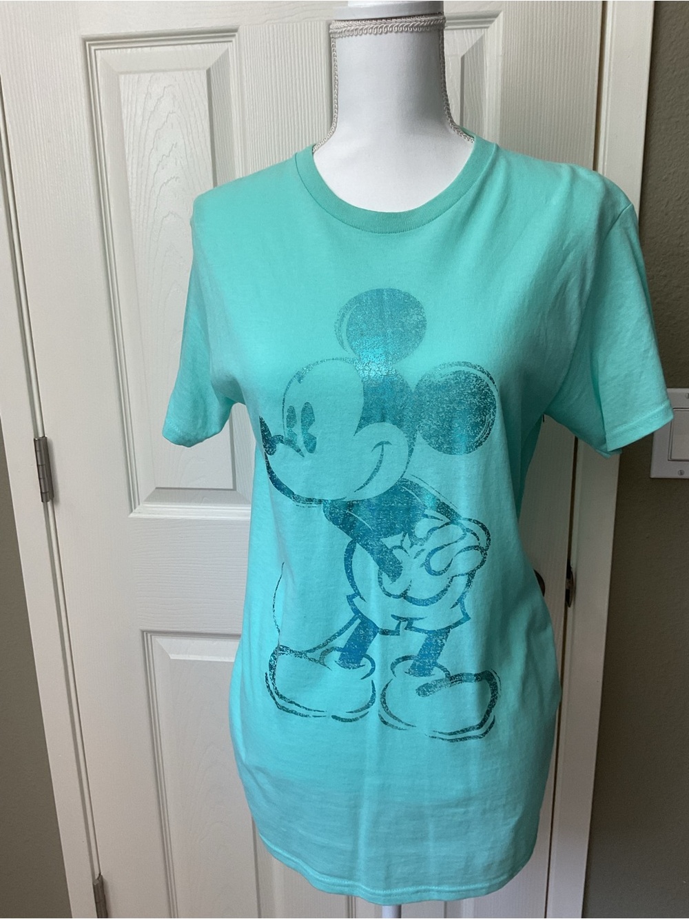 Disney Mint Green Mickey Graphic Short Sleeve Tee